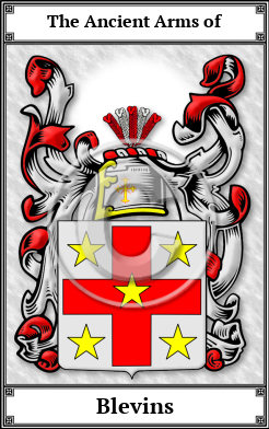 Blevins Family Crest Download (JPG)  Book Plated - 150 DPI