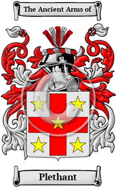 Plethant Family Crest/Coat of Arms