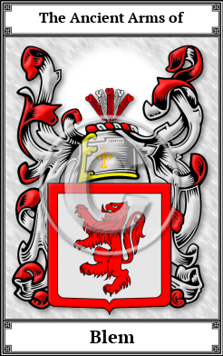 Blem Family Crest Download (JPG)  Book Plated - 150 DPI