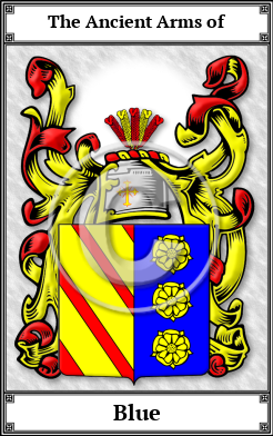 Blue Family Crest Download (JPG)  Book Plated - 150 DPI