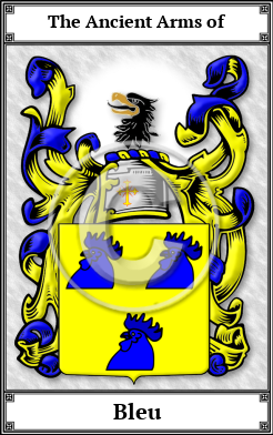 Bleu Family Crest Download (JPG)  Book Plated - 150 DPI