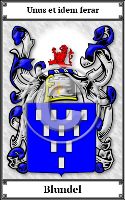 Blundel Family Crest Download (JPG) Book Plated - 600 DPI