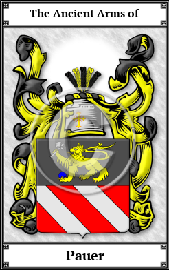 Pauer Family Crest Download (JPG)  Book Plated - 150 DPI