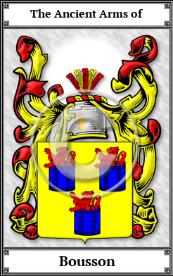 Bousson Family Crest Download (JPG) Book Plated - 600 DPI