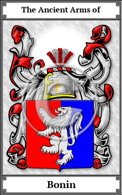 Bonin Family Crest Download (JPG)  Book Plated - 150 DPI