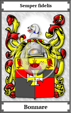 Bonnare Family Crest Download (JPG) Book Plated - 600 DPI