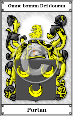 Portan Family Crest Download (JPG)  Book Plated - 150 DPI
