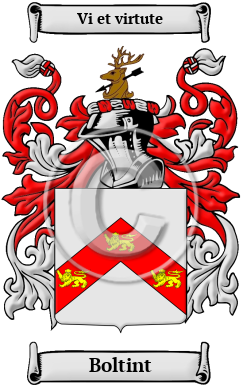 Boltint Family Crest/Coat of Arms