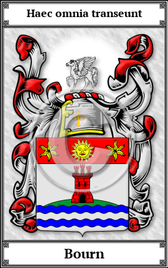 Bourn Family Crest Download (JPG) Book Plated - 600 DPI