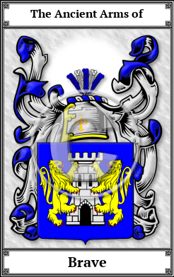 Brave Family Crest Download (JPG)  Book Plated - 150 DPI