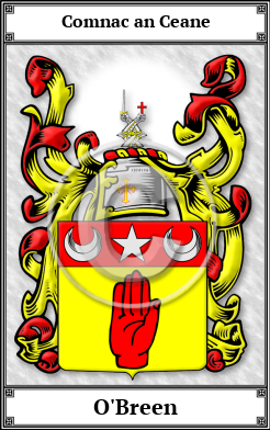 O'Breen Family Crest Download (JPG) Book Plated - 600 DPI