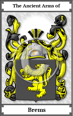 Brems Family Crest Download (JPG)  Book Plated - 150 DPI