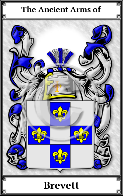Brevett Family Crest Download (JPG) Book Plated - 600 DPI