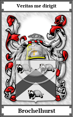 Brochelhurst Family Crest Download (JPG) Book Plated - 300 DPI