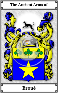 Broué Family Crest Download (JPG)  Book Plated - 150 DPI