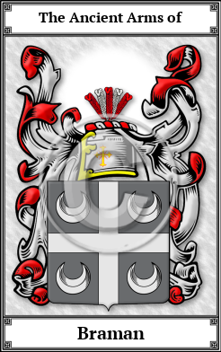 Braman Family Crest Download (JPG)  Book Plated - 150 DPI