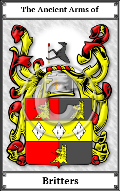 Britters Family Crest Download (JPG) Book Plated - 600 DPI