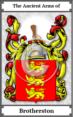 Brotherston Family Crest Download (JPG) Book Plated - 600 DPI
