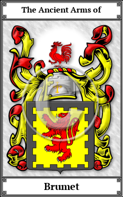 Brumet Family Crest Download (JPG)  Book Plated - 150 DPI