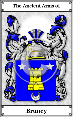 Bruney Family Crest Download (JPG)  Book Plated - 150 DPI