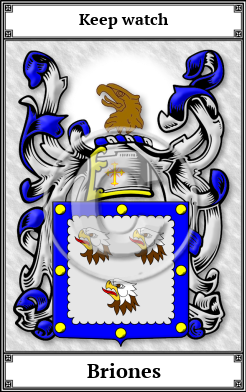 Briones Family Crest Download (JPG) Book Plated - 600 DPI