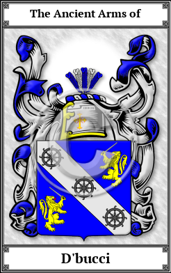 D'bucci Family Crest Download (JPG) Book Plated - 600 DPI