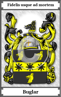 Buglar Family Crest Download (JPG)  Book Plated - 150 DPI