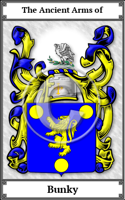Bunky Family Crest Download (JPG) Book Plated - 600 DPI