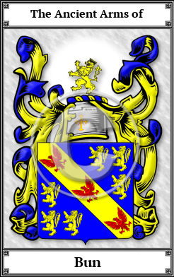 Bun Family Crest Download (JPG) Book Plated - 600 DPI