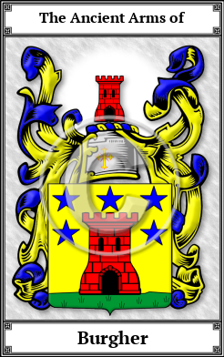 Burgher Family Crest Download (JPG)  Book Plated - 150 DPI