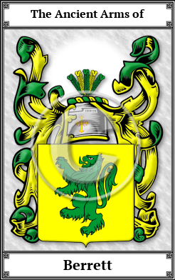 Berrett Family Crest Download (JPG) Book Plated - 600 DPI