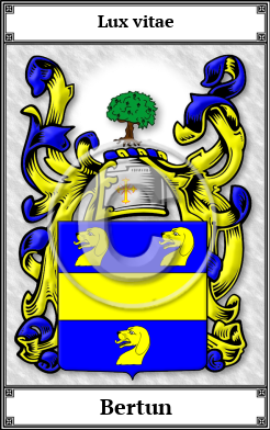 Bertun Family Crest Download (JPG)  Book Plated - 150 DPI