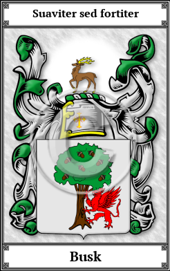 Busk Family Crest Download (JPG) Book Plated - 600 DPI