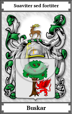 Buskar Family Crest Download (JPG)  Book Plated - 150 DPI
