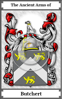 Butchert Family Crest Download (JPG)  Book Plated - 150 DPI