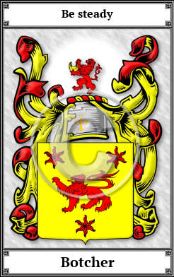 Botcher Family Crest Download (JPG) Book Plated - 300 DPI