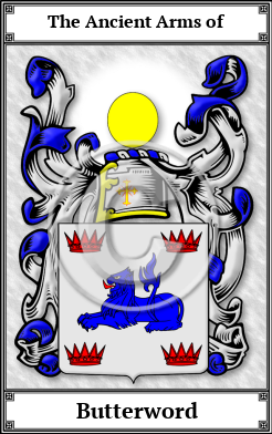 Butterword Family Crest Download (JPG)  Book Plated - 150 DPI