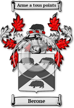 Berone Family Crest Download (jpg) Legacy Series - 150 DPI