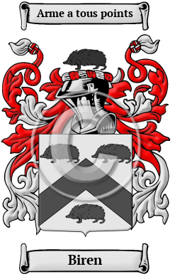 Biren Family Crest/Coat of Arms