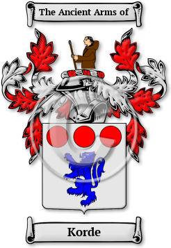 Korde Family Crest Download (jpg) Legacy Series - 150 DPI