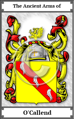 O'Callend Family Crest Download (JPG)  Book Plated - 150 DPI
