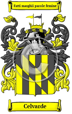 Celvarde Family Crest/Coat of Arms