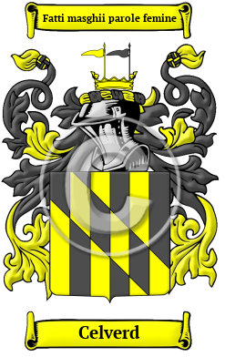 Celverd Family Crest/Coat of Arms