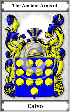 Calvo Family Crest Download (JPG)  Book Plated - 150 DPI