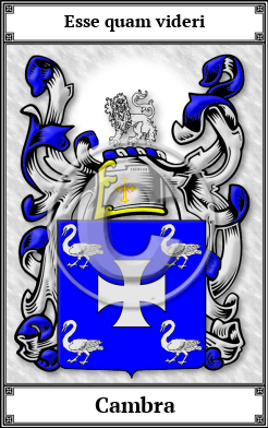Cambra Family Crest Download (JPG)  Book Plated - 150 DPI