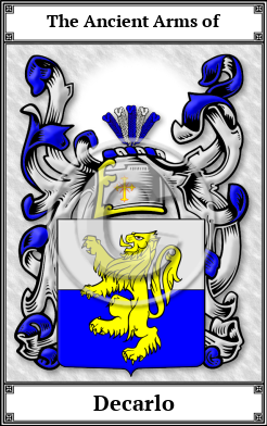 Decarlo Family Crest Download (JPG) Book Plated - 600 DPI