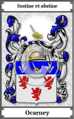 Ocarney Family Crest Download (JPG)  Book Plated - 150 DPI