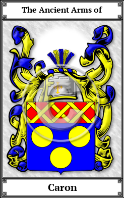 Caron Family Crest Download (JPG) Book Plated - 600 DPI