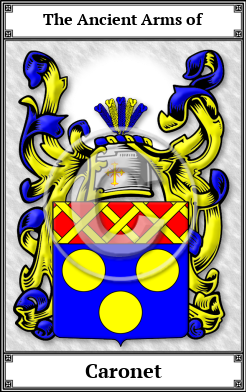 Caronet Family Crest Download (JPG) Book Plated - 600 DPI