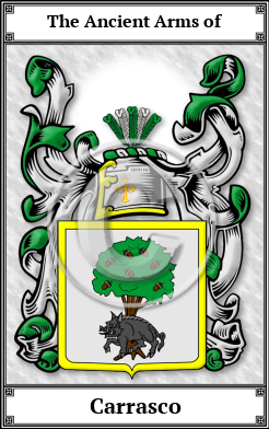 Carrasco Family Crest Download (JPG) Book Plated - 600 DPI